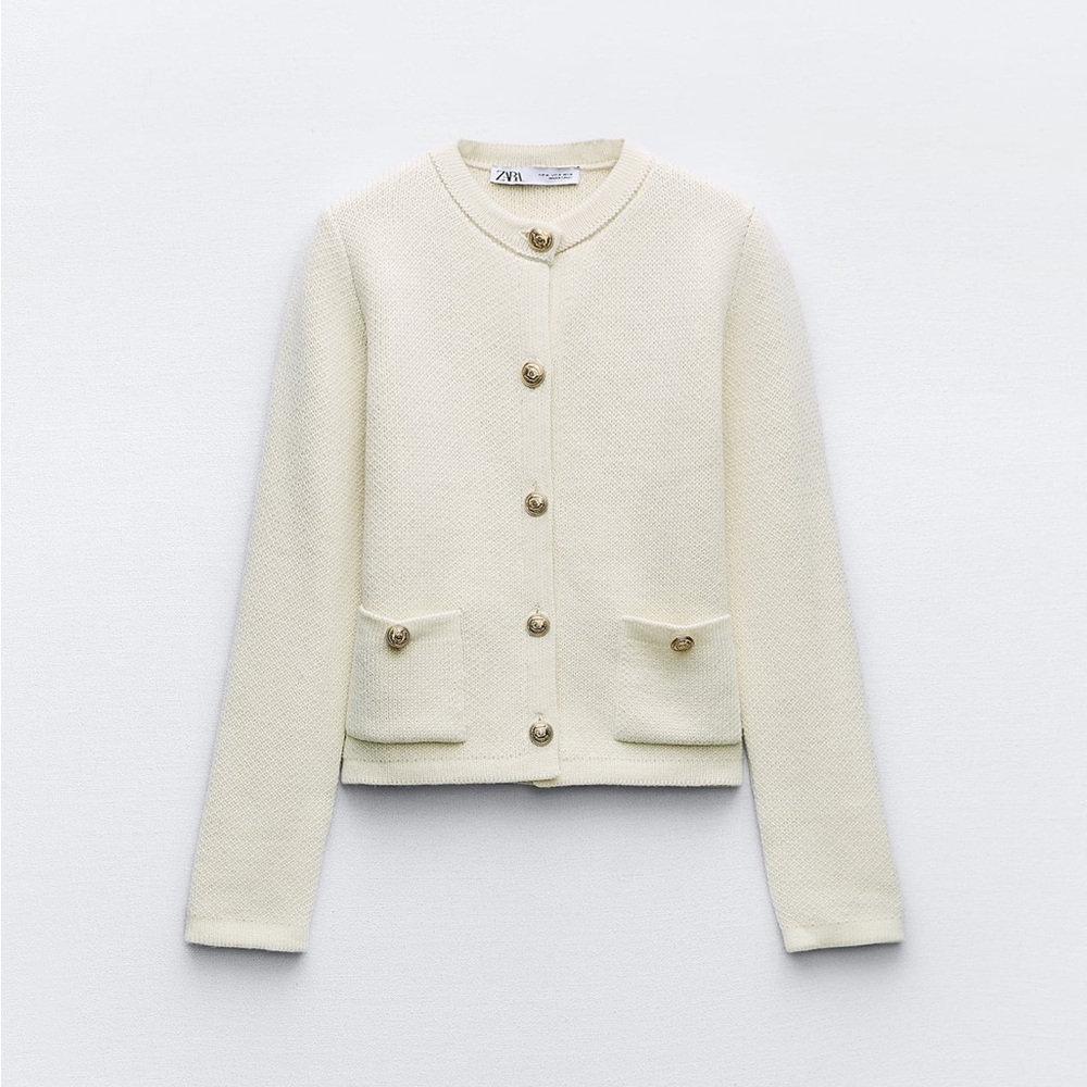 Zara Knit Gold Button Cardigan